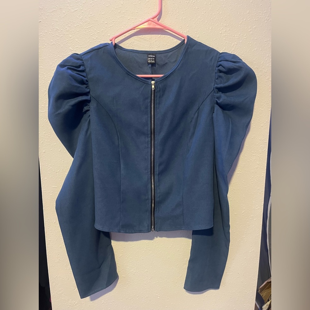 SHEIN Blue Puffer Jacket